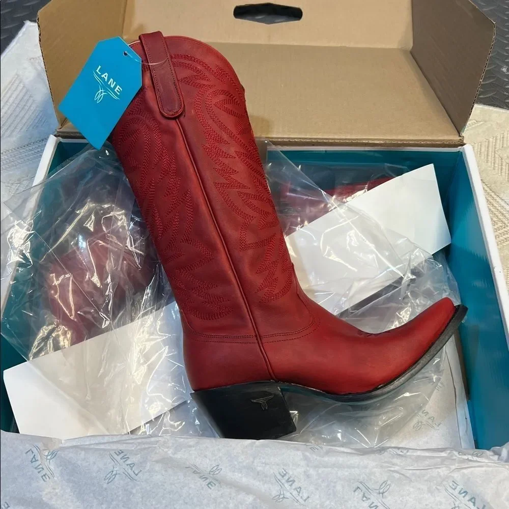 Lane Smokeshow Western Boots in Red - Picture 4 of 8